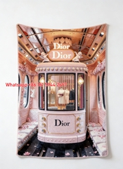 Luxury Dior Floral Tram Flannel Throw D092